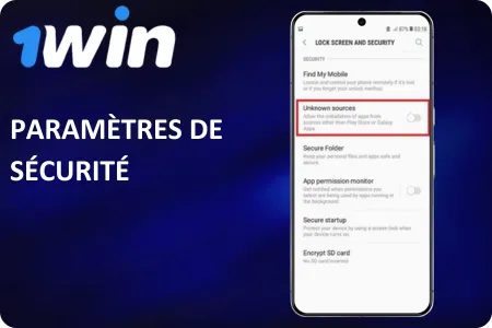 Paramètres de sécurité de 1Win